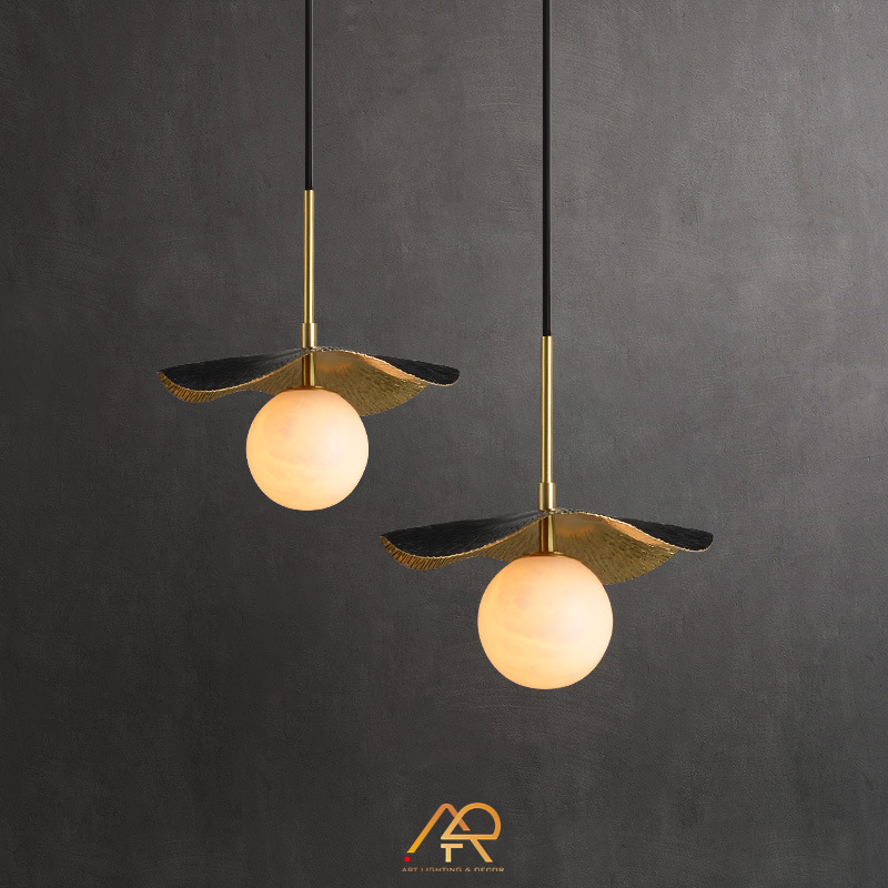 Đèn thả đồng chao đá nghệ thuật ART4012