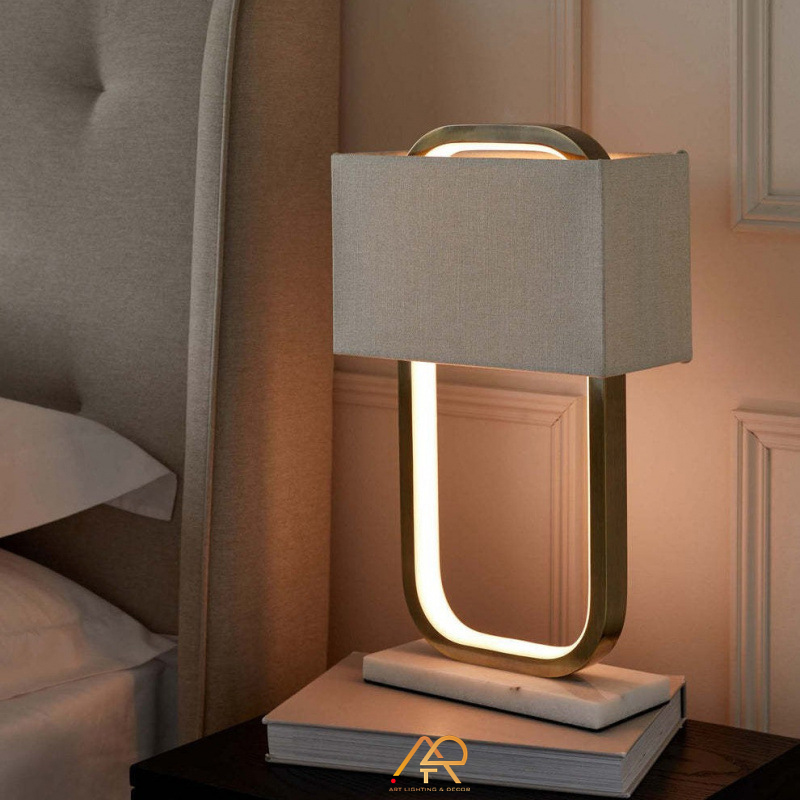 Đèn bàn đế đá cẩm thạch cao cấp ART-2019