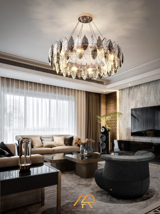 Đèn Chùm Pha Lê Lá Treo Aurora Graceful Dining ART-7077