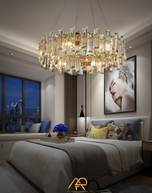 Đèn Chùm Pha Lê Tròn Cao Cấp LUX Crystal Ring ART-7080