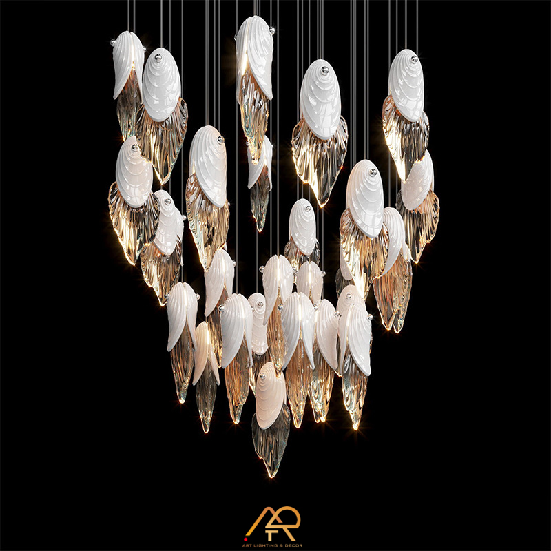Đèn Chùm Thông Tầng Vỏ Sò Pha Lê Royal Shell ART-5020