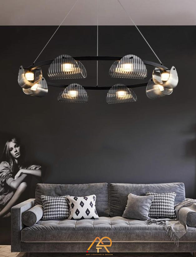 Đèn Chùm Nghệ Thuật Hiện Đại LUX Glass Wave Ring ART-7081