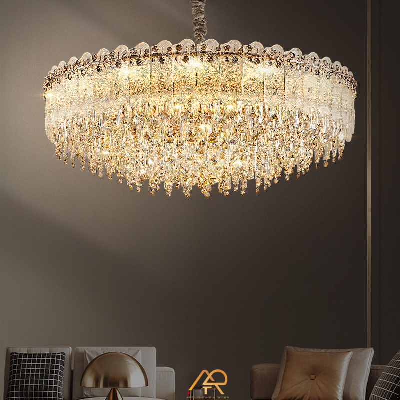 Đèn Chùm Pha Lê Viền Hoa Nghệ Thuật FLORIANA ART-7031