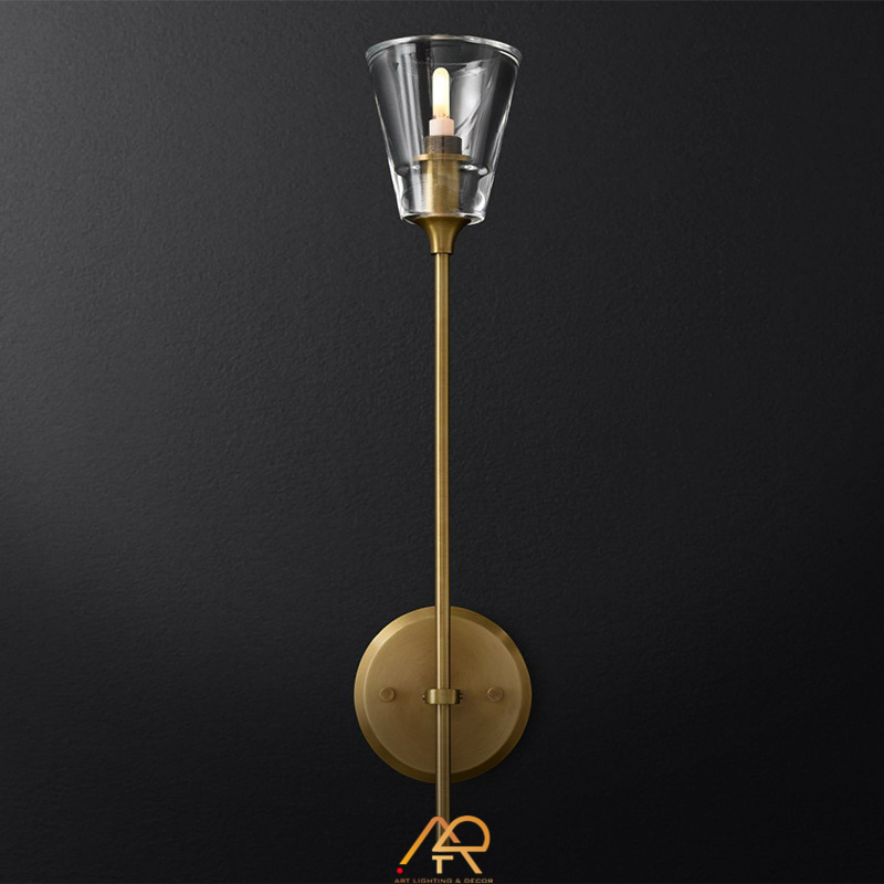 Đèn Vách Thủy Tinh Nến Đồng Aurora Elegance ART-8019