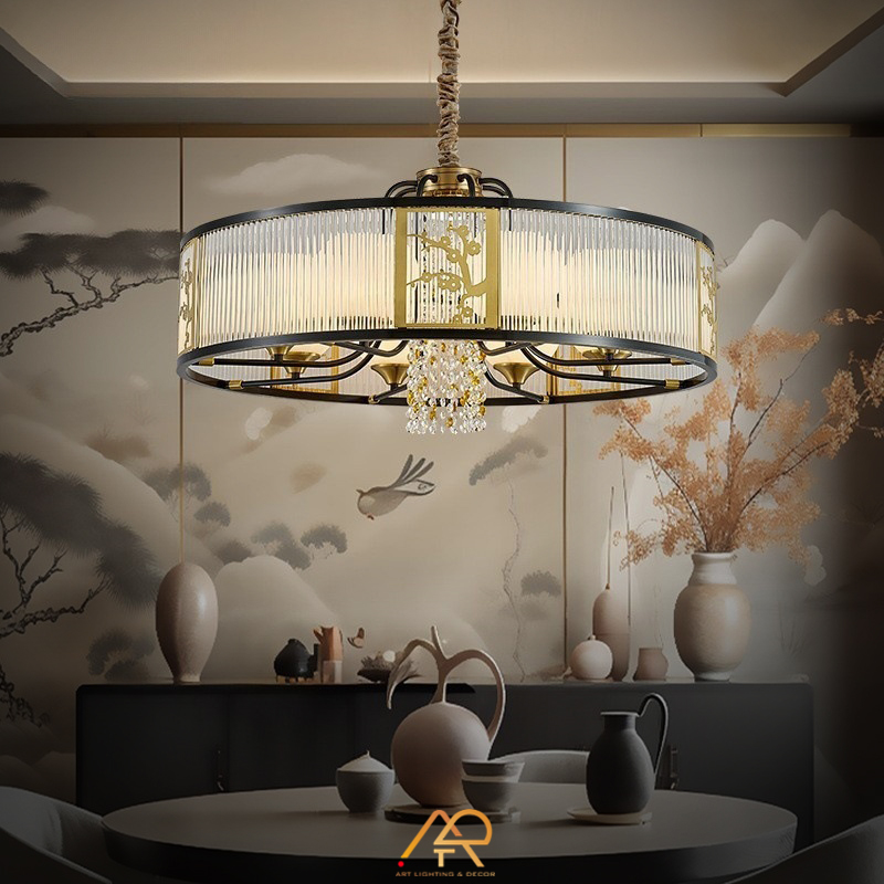 Đèn Chùm Phong Cách Đông Dương Ngọc Lan Luxe ART-7046