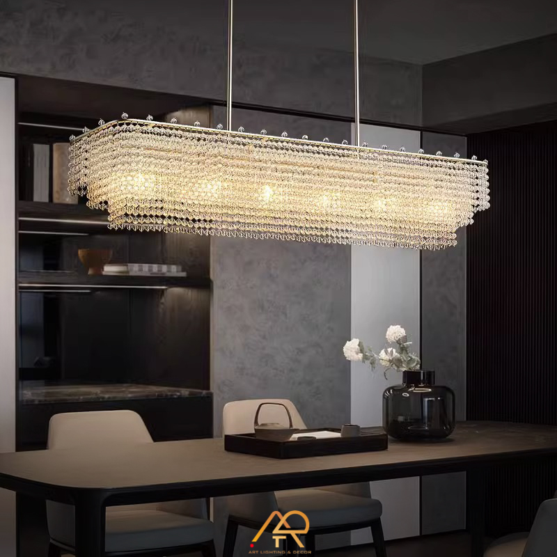 Đèn Chùm Pha Lê Dài Glamour Cascade Luxe ART-7048