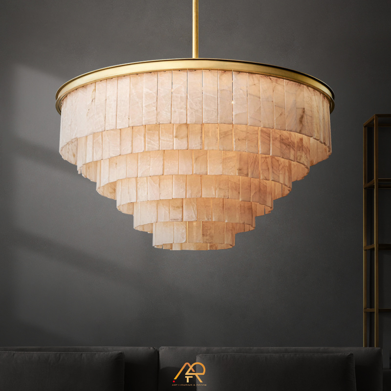Đèn chùm chao đá tay ban nha cao cấp ART-7017