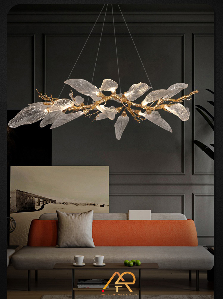 Đèn chùm đồng serip bàn ăn ART-7009B