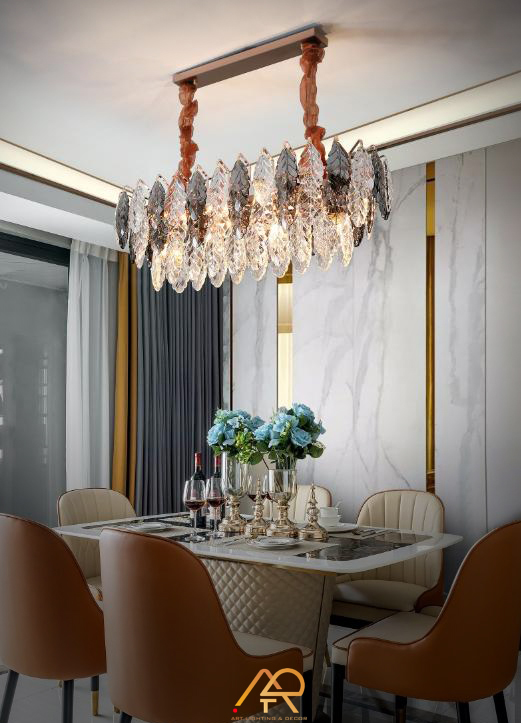 Đèn Chùm Pha Lê Lá Treo Aurora Graceful Dining ART-7077