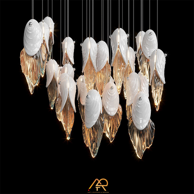 Đèn Chùm Thông Tầng Vỏ Sò Pha Lê Royal Shell ART-5020