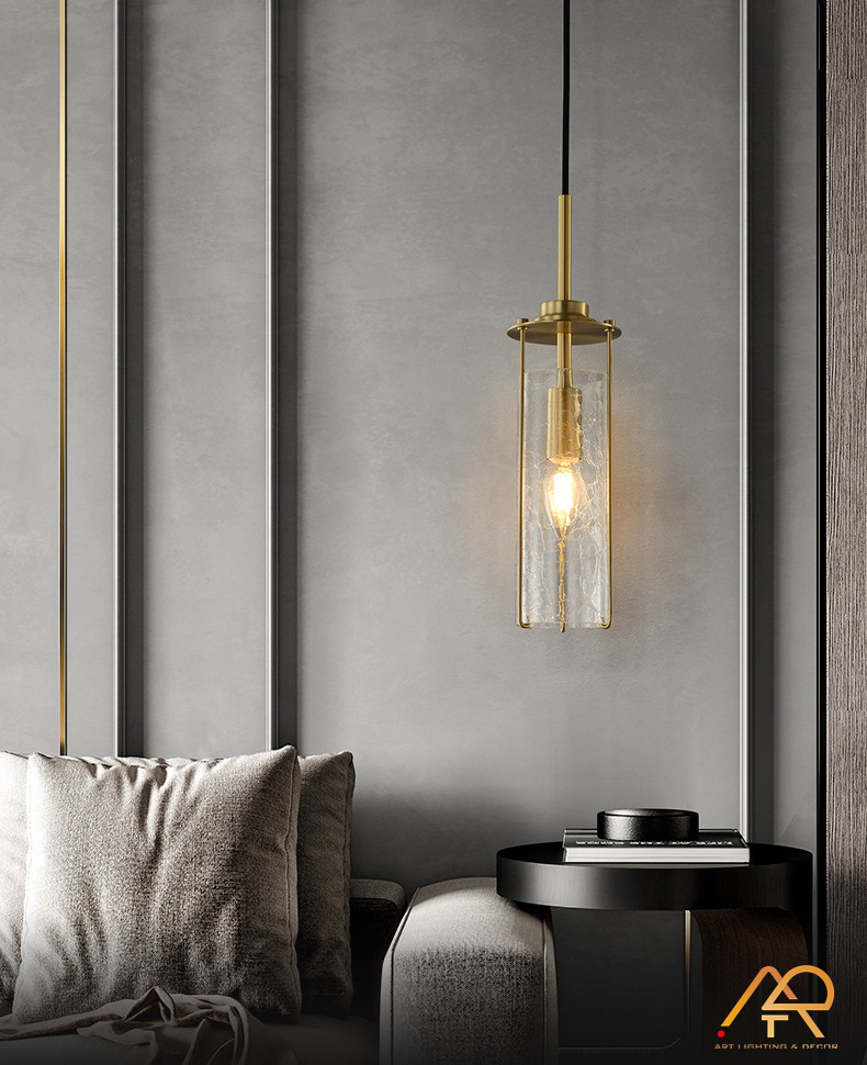 Đèn thả đồng chao thủy tinh ART4001