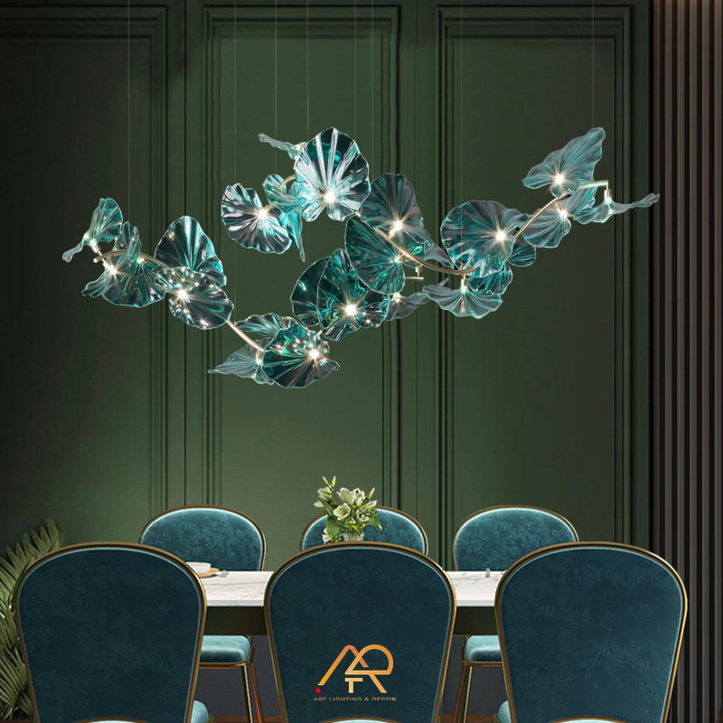 Đèn chùm lá sen nghệ thuật cho khách sạn ART 5015