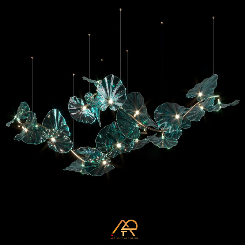 Đèn chùm lá sen nghệ thuật cho khách sạn ART 5015