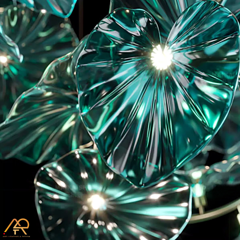 Đèn chùm lá sen nghệ thuật cho khách sạn ART 5015