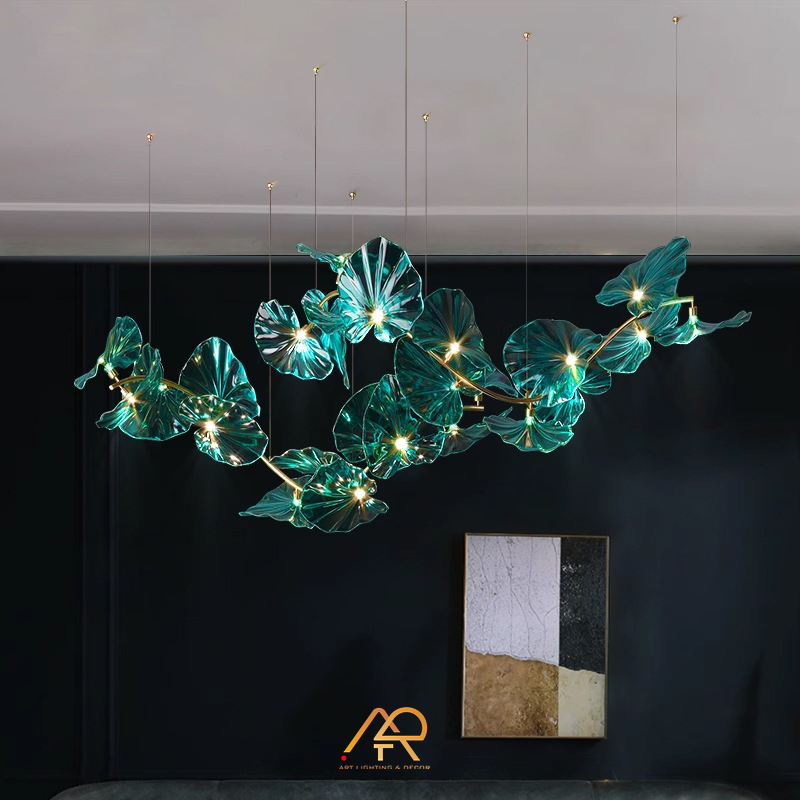 Đèn chùm lá sen nghệ thuật cho khách sạn ART 5015