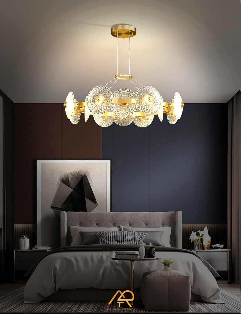 Đèn chùm phòng khách hiện đại 