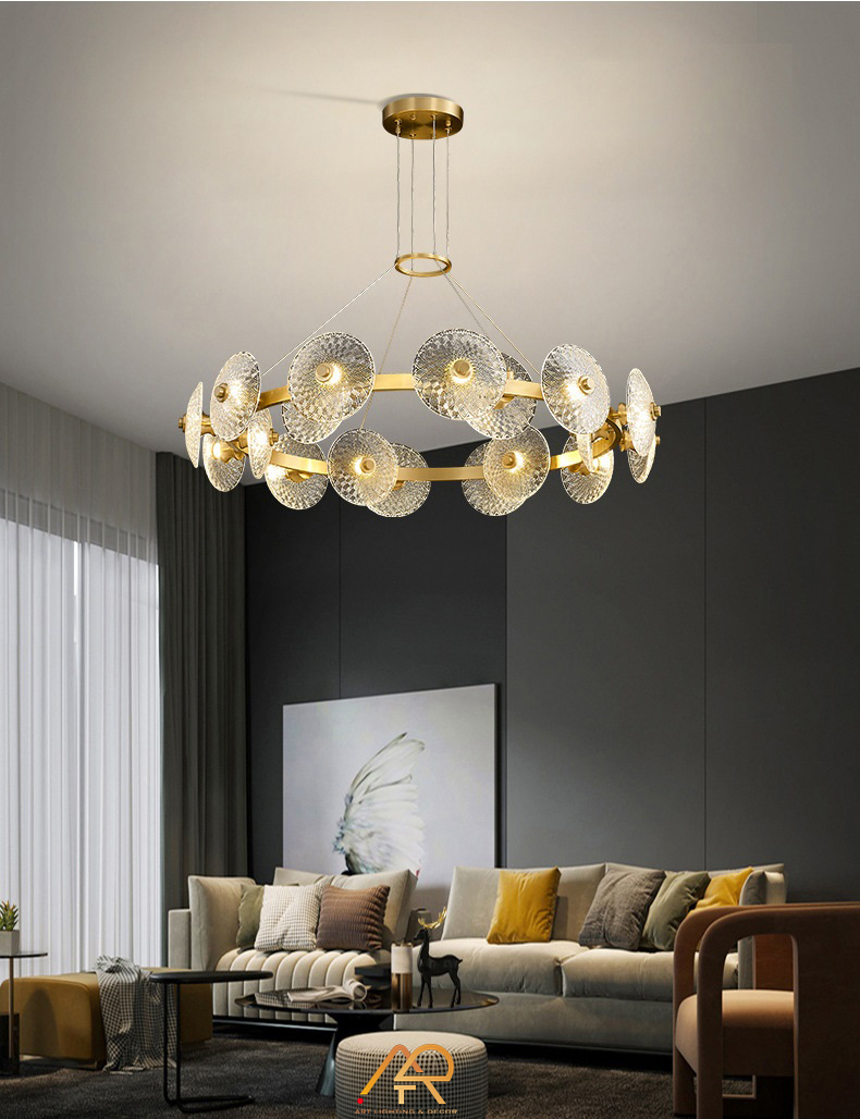 Đèn chùm phòng khách hiện đại 