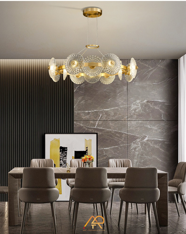 Đèn chùm phòng khách hiện đại 