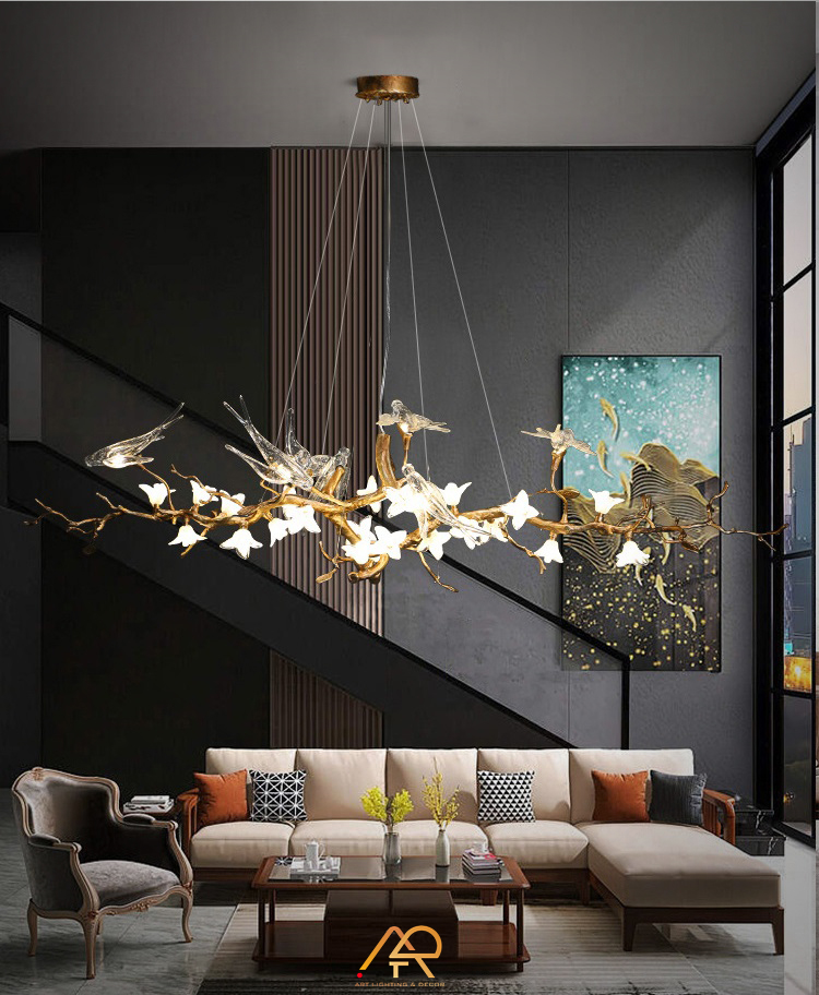 Đèn chùm serip bằng đồng cao cấp ART-7014