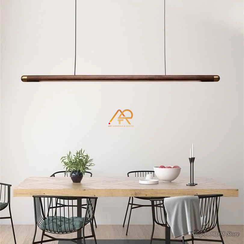 Đèn thả bàn ăn màu gỗ óc chó cao cấp ART-005