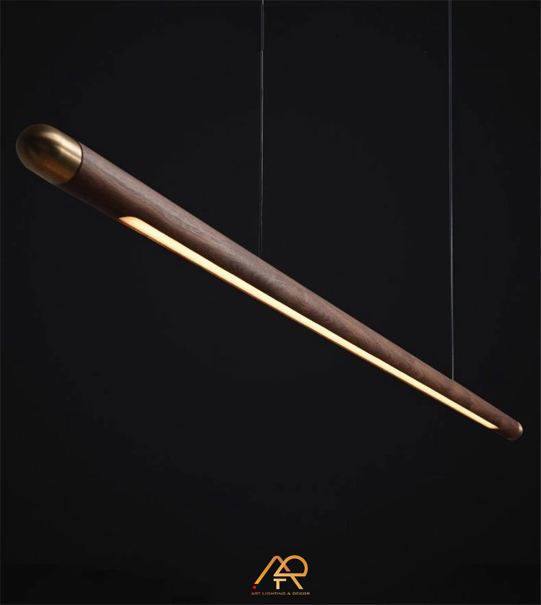 Đèn thả bàn ăn màu gỗ óc chó cao cấp ART-005