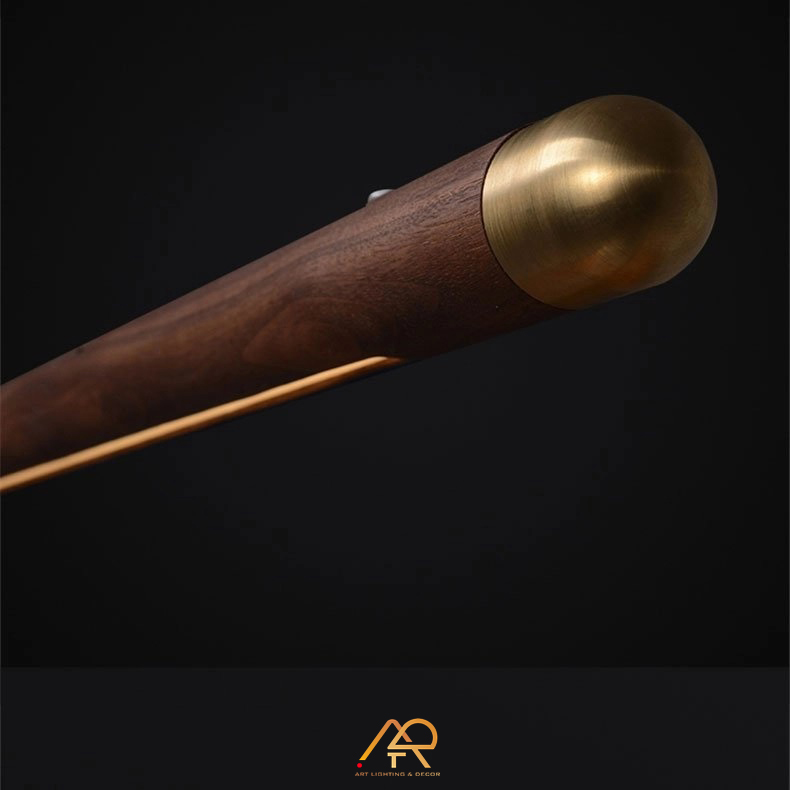 Đèn thả bàn ăn màu gỗ óc chó cao cấp ART-005