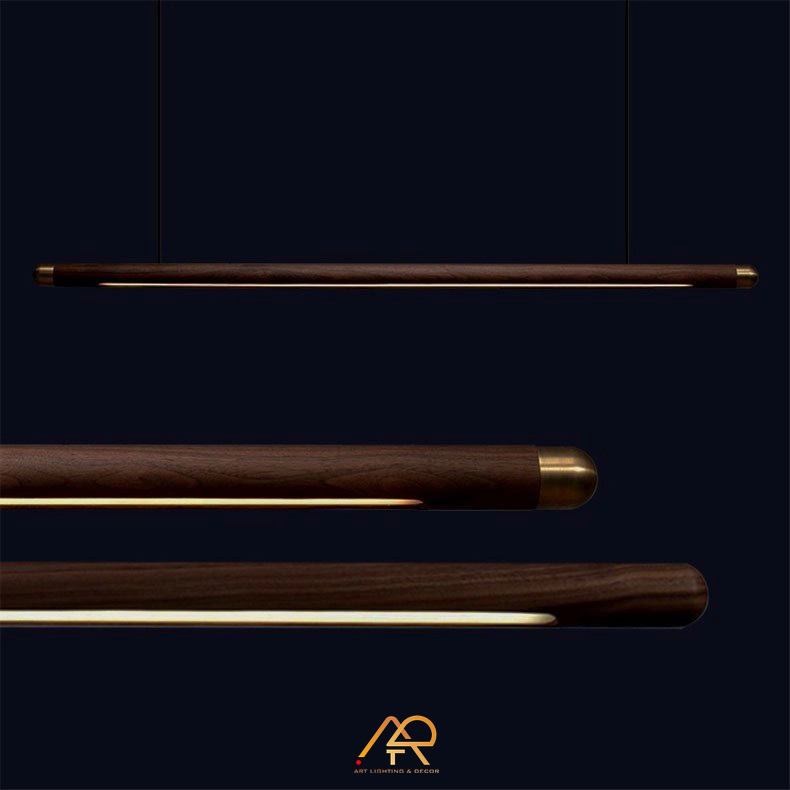 Đèn thả bàn ăn màu gỗ óc chó cao cấp ART-005