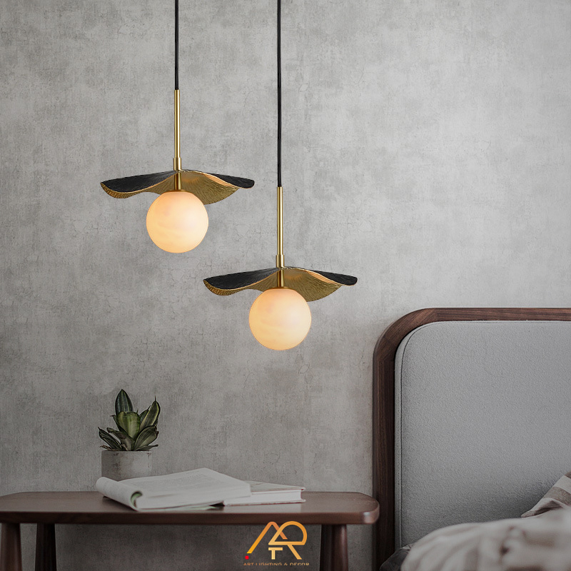 Đèn thả đồng chao đá nghệ thuật ART4012