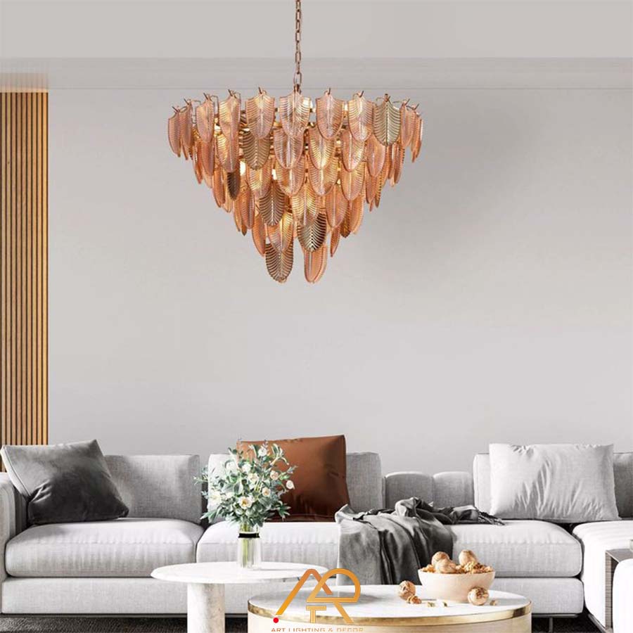 Đèn thả pha lê lông vũ 474