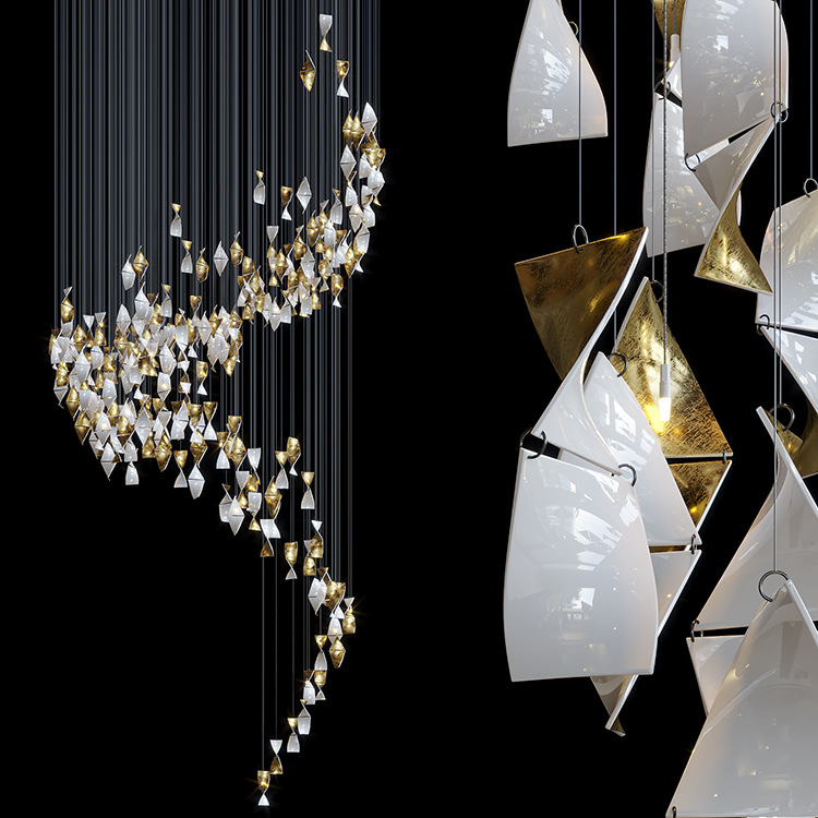 Đèn Chùm Thông Tầng Cao Cấp LUX Origami Vortex ART-5027