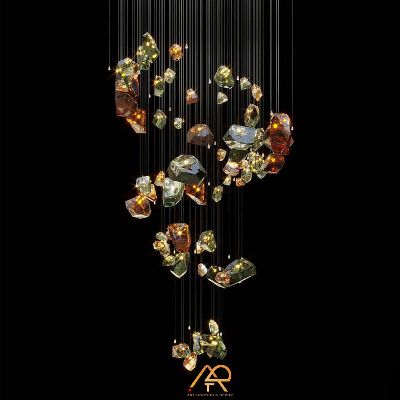 Đèn chùm pha lê thông tầng tự do ART 5014