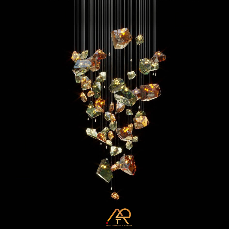 Đèn chùm pha lê thông tầng tự do ART 5014