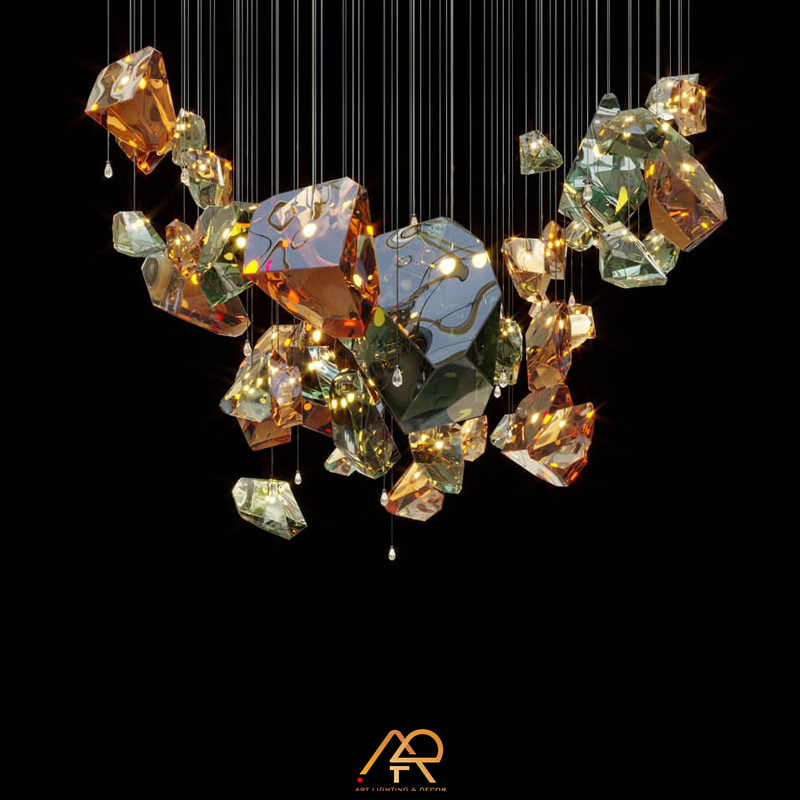 Đèn chùm pha lê thông tầng tự do ART 5014