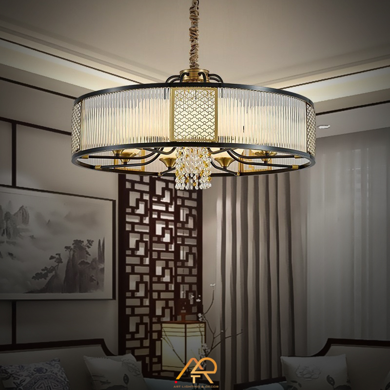 Đèn Chùm Phong Cách Đông Dương Ngọc Lan Luxe ART-7046