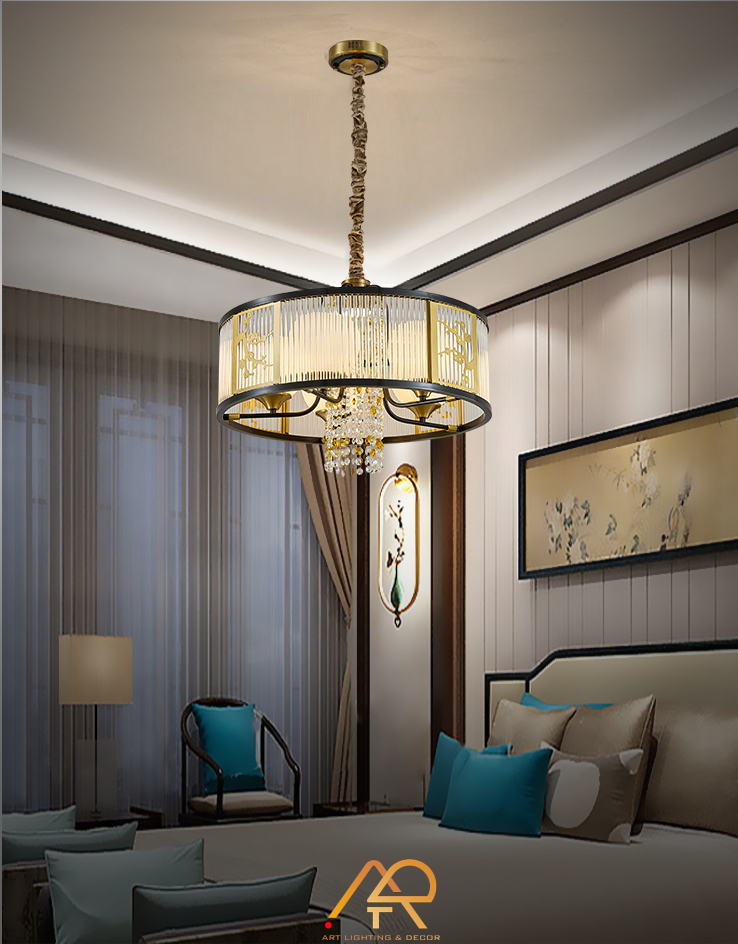 Đèn Chùm Phong Cách Đông Dương Ngọc Lan Luxe ART-7046