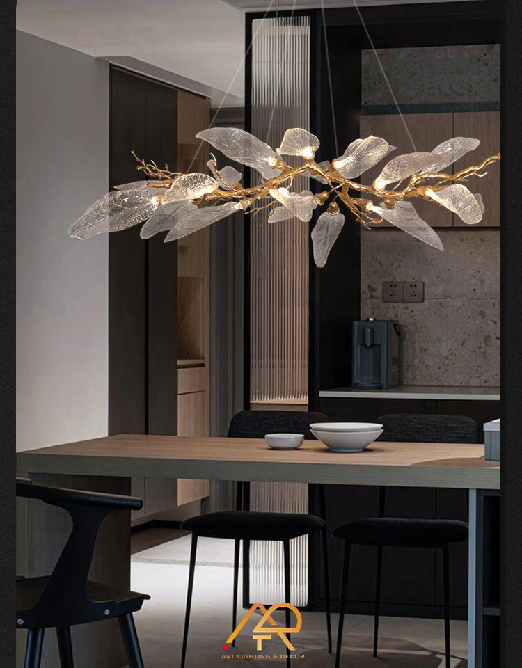 Đèn chùm đồng serip bàn ăn ART-7009B