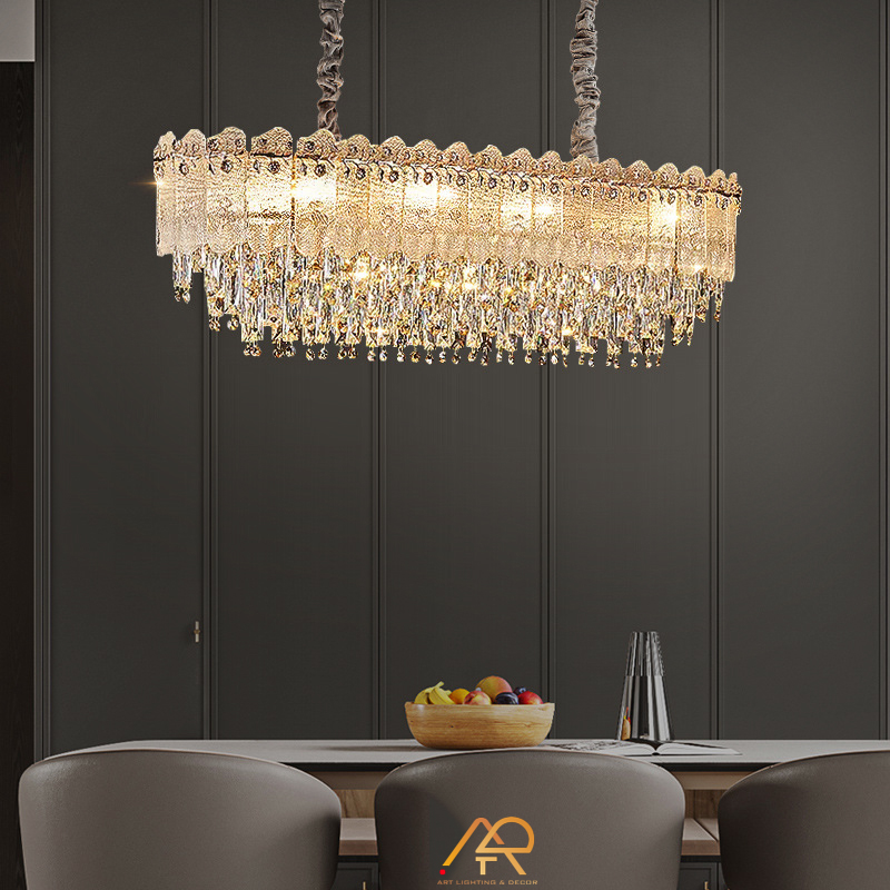 Đèn Chùm Pha Lê Viền Hoa Nghệ Thuật FLORIANA ART-7031