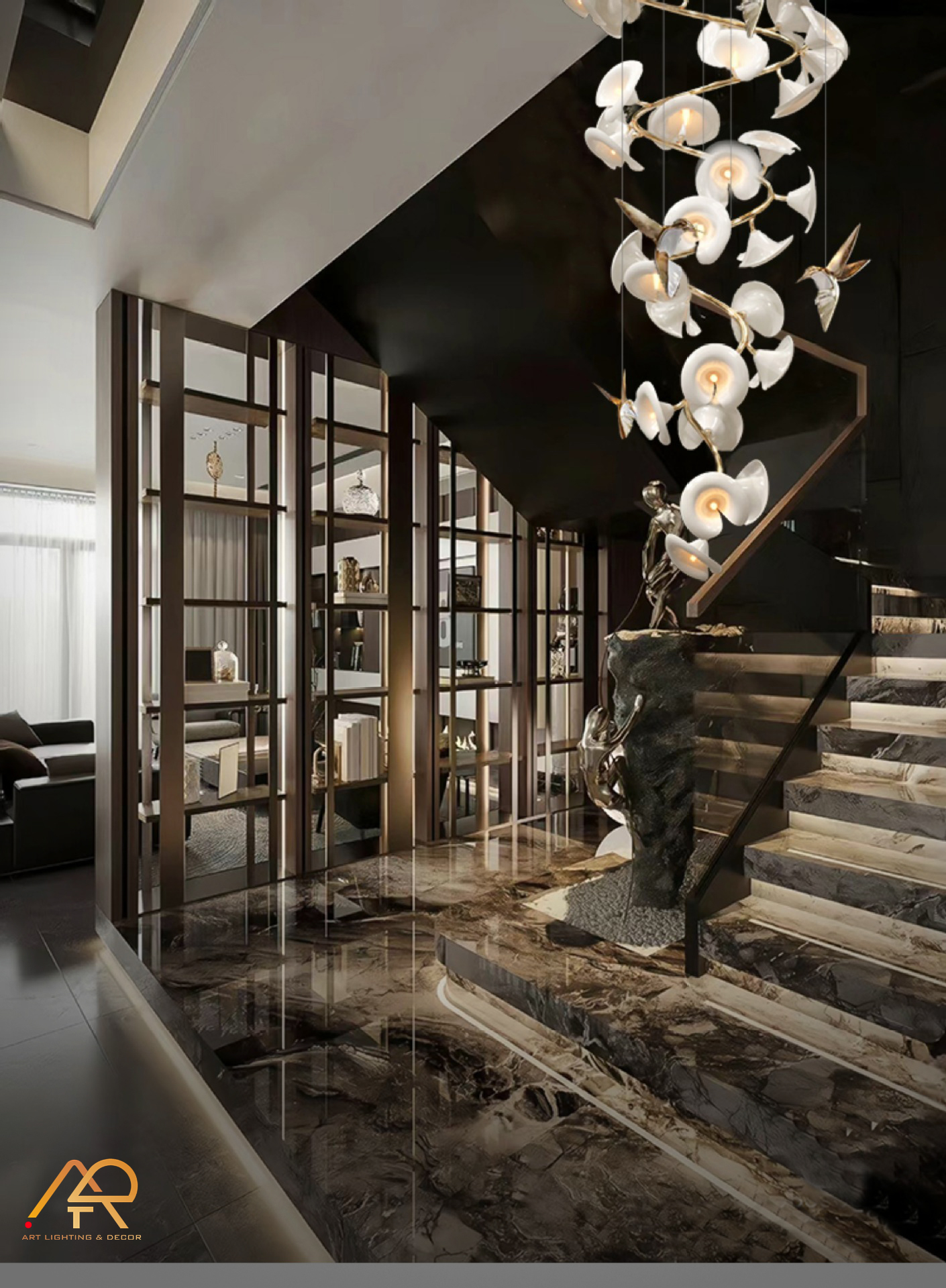 Đèn chùm thông tầng nghệ thuật  ART-5018