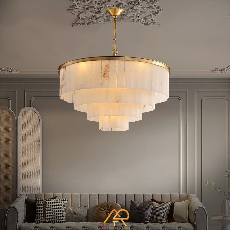  Đèn Chùm Đá Tầng Thác Ánh Sáng Aurora Cascade ART-7033