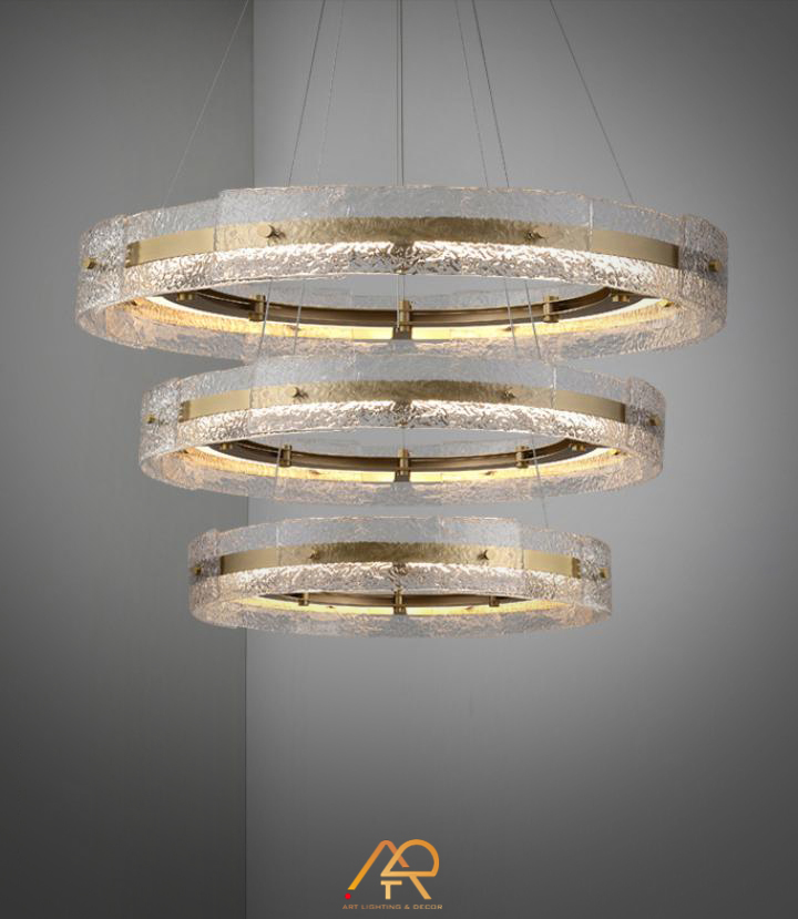 Đèn Chùm Pha Lê Vòng Ánh Kim Chandelier ART-7051