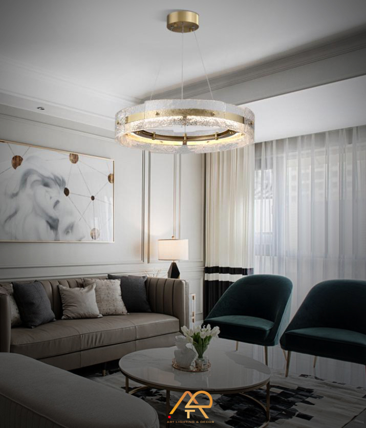 Đèn Chùm Pha Lê Vòng Ánh Kim Chandelier ART-7051