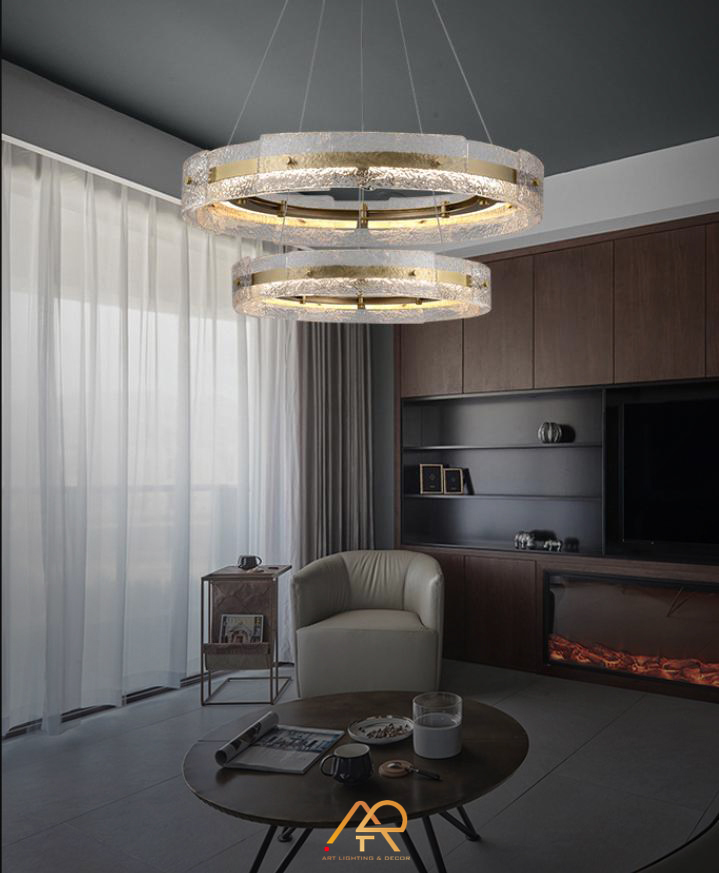 Đèn Chùm Pha Lê Vòng Ánh Kim Chandelier ART-7051