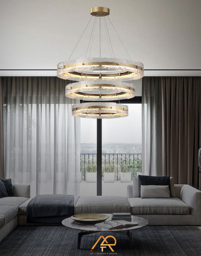 Đèn Chùm Pha Lê Vòng Ánh Kim Chandelier ART-7051