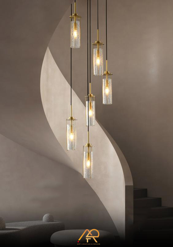 Đèn Thả Thủy Tinh Trụ Vàng Sang Trọng ART-4068