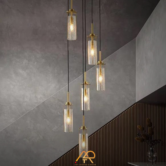 Đèn Thả Thủy Tinh Trụ Vàng Sang Trọng ART-4068