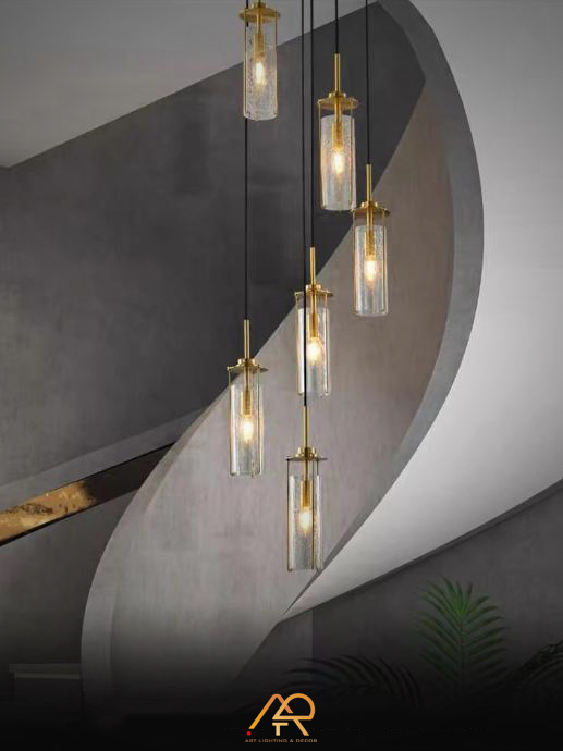 Đèn Thả Thủy Tinh Trụ Vàng Sang Trọng ART-4068