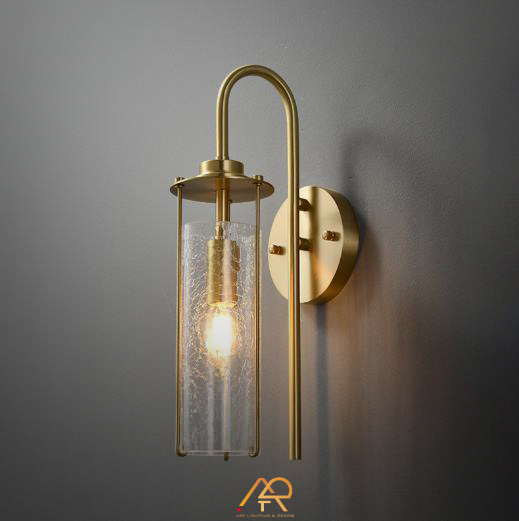  Đèn Tường Trụ Thủy Tin Mạ Vàng ART-8039