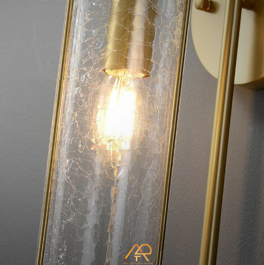  Đèn Tường Trụ Thủy Tin Mạ Vàng ART-8039