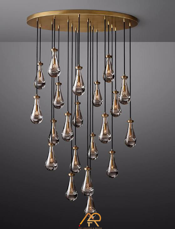 Đèn Chùm Pha Lê Golden Teardrop Light ART-7069