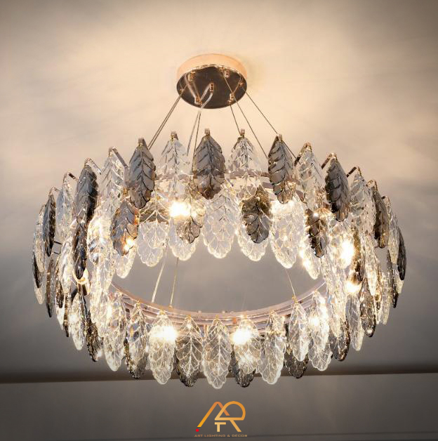 Đèn Chùm Pha Lê Lá Treo Aurora Graceful Dining ART-7077